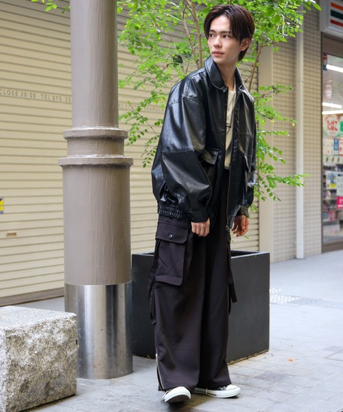 「SPINNS」 「makes style!」カーゴパンツ M カーキ メンズ_画像3