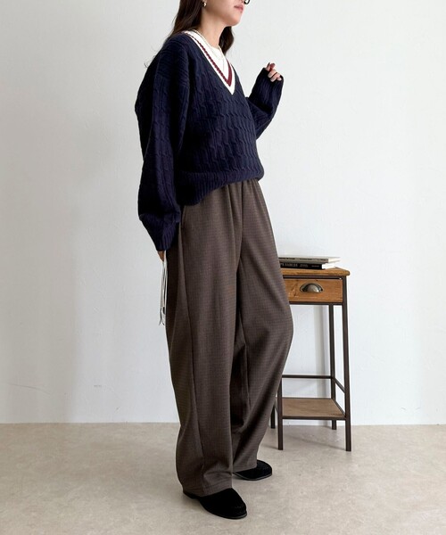 「fredy emue」 イージーパンツ 38 ブラウン系その他 レディース_画像3