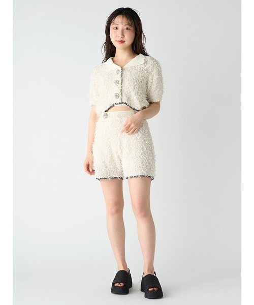 「LILY BROWN」 ニットカーディガン FREE ホワイト レディース_画像2