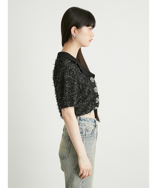 「LILY BROWN」 ニットカーディガン FREE ホワイト レディース_画像6