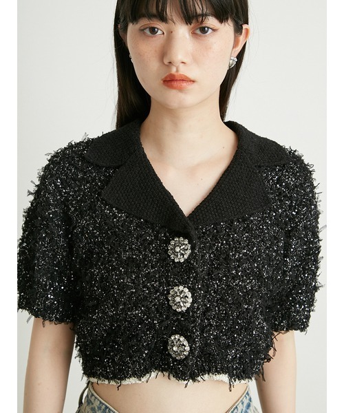 「LILY BROWN」 ニットカーディガン FREE ホワイト レディース_画像7