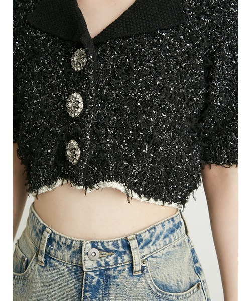 「LILY BROWN」 ニットカーディガン FREE ホワイト レディース_画像9