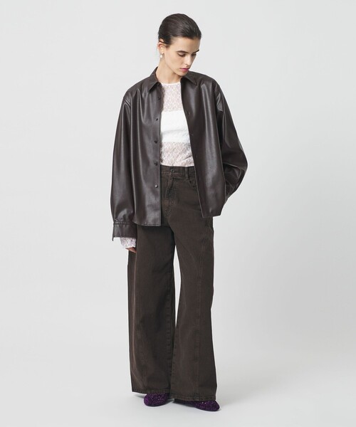 H BEAUTY&YOUTH UNITED ARROWS ブラウス シャツ 「H」レザーライク