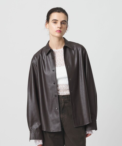 H BEAUTY&YOUTH UNITED ARROWS ブラウス シャツ 「H」レザーライク