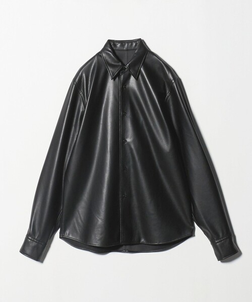H BEAUTY&YOUTH ブラックレザーシャツジャケット ACANTHUS - (予約品2023年10月19日18時締め) Leather Shirt Jacket