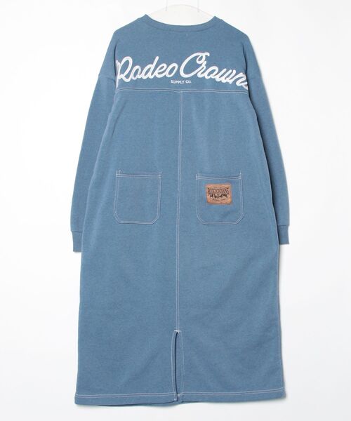 「Rodeo Crowns」 ワンポイント長袖ワンピース FREE ブルー レディース_画像2