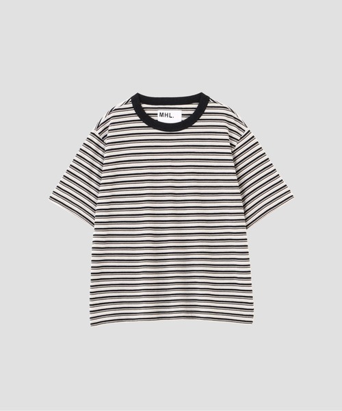 MHL.（エムエイチエル） tシャツ COTTON LINEN STRIPE JERSEY
