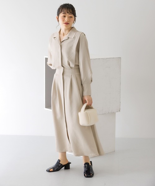「KBF」 シャツワンピース SMALL チャコールグレー レディースの画像