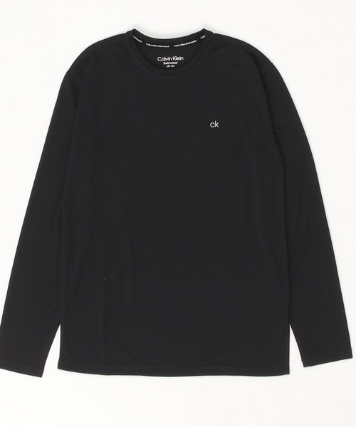 【新品】カルバンクライン 水着 ラッシュガード ロゴ ブラック L レディース Calvin Klein（カルバン・クライン） ラッシュガード 長袖 ラッシュ