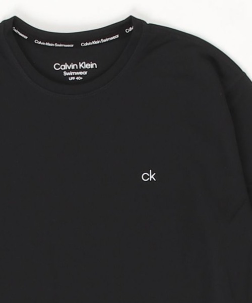 【新品】カルバンクライン 水着 ラッシュガード ロゴ ブラック M レディース ラッシュガード Calvin Klein(カルバンクライン) 水着・ビーチグッズ