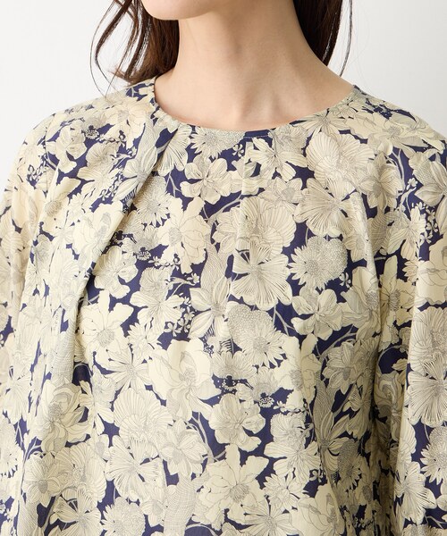 ブラウス シャツ 「Liberty」リバティプリントタックスリーブブラウス レディースの画像