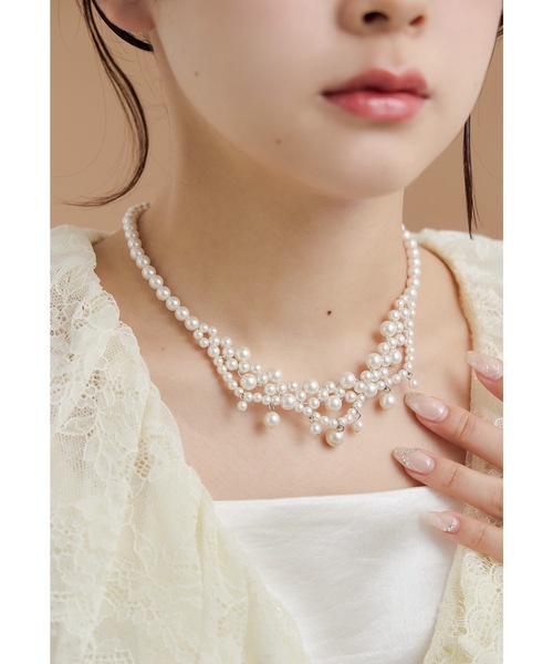 niana（ニアナ） ネックレス パールカラーネックレス 付け衿 付け襟