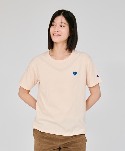 「Champion」 半袖Tシャツ LARGE ホワイト レディース_画像2