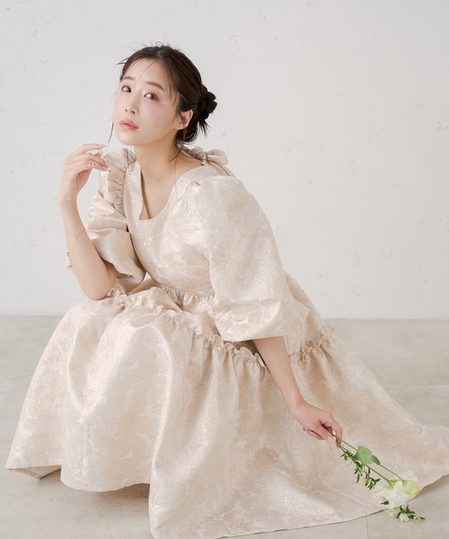 qumerry.」 半袖ワンピース FREE ピンクベージュ レディース