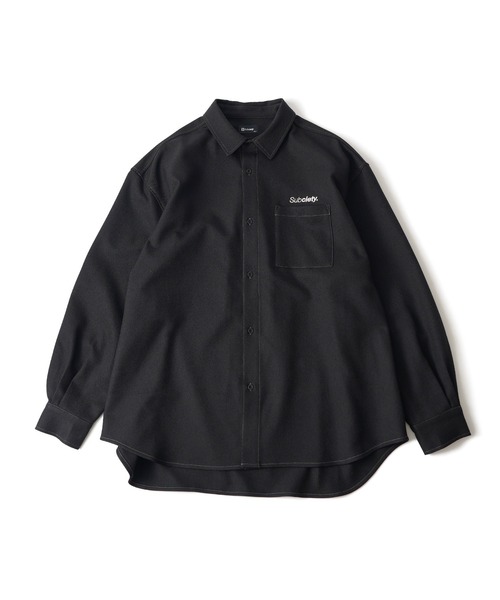 「Subciety」 長袖シャツ LARGE ブラック メンズ_画像4