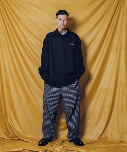 「Subciety」 長袖シャツ LARGE ブラック メンズ_画像9