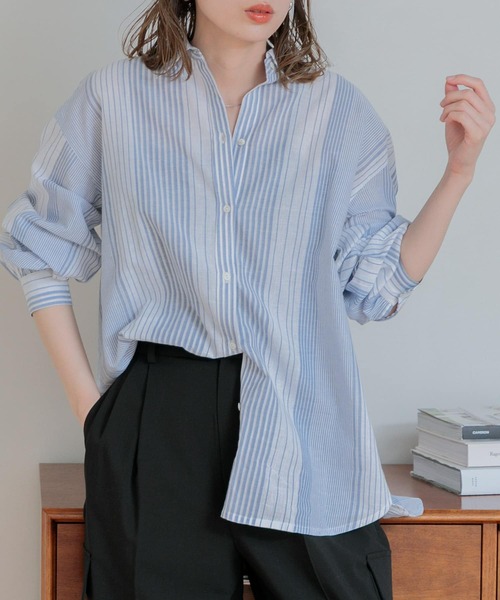 「URBAN RESEARCH Sonny Label」 長袖シャツ FREE ブルー レディース_画像5