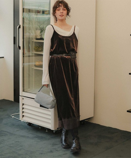 Rose Muse（ロゼミューズ） ワンピース 半袖 Piping puff sleeve dress
