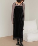 ワンピース 前後2wayレースデザインベロアキ...の詳細画像4