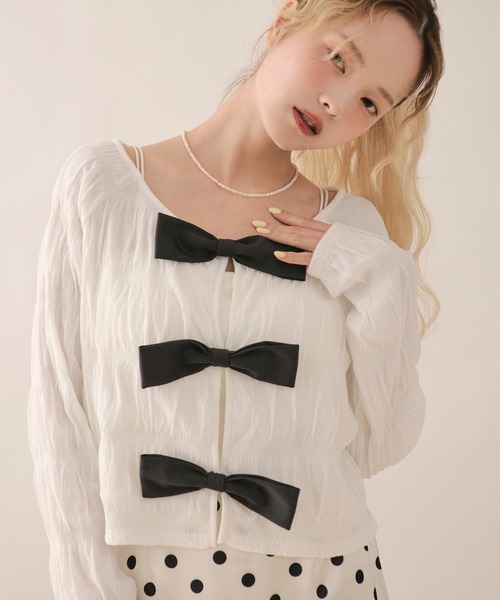 loin nuit tシャツ big ribbon long sleeve tops / ビッグリボンロング