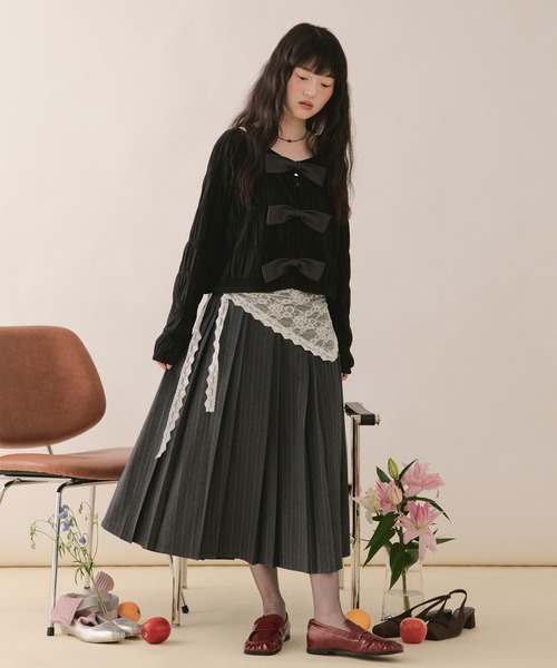 loin nuit tシャツ big ribbon long sleeve tops / ビッグリボンロング