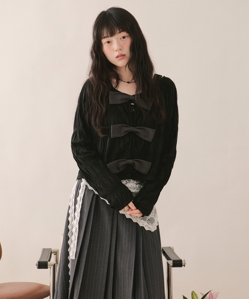 loin nuit tシャツ big ribbon long sleeve tops / ビッグリボンロング