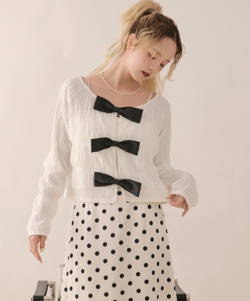 loin nuit tシャツ big ribbon long sleeve tops / ビッグリボンロング