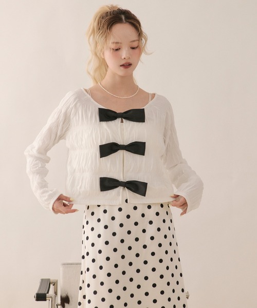 loin nuit tシャツ big ribbon long sleeve tops / ビッグリボンロング