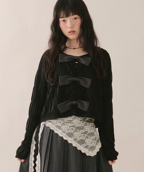 loin nuit tシャツ big ribbon long sleeve tops / ビッグリボンロング