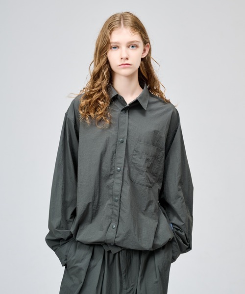 WETTEMPT シャツ NYLON BICOLOR DRAWSTRING L/S SHIRT / ナイロンバイ 