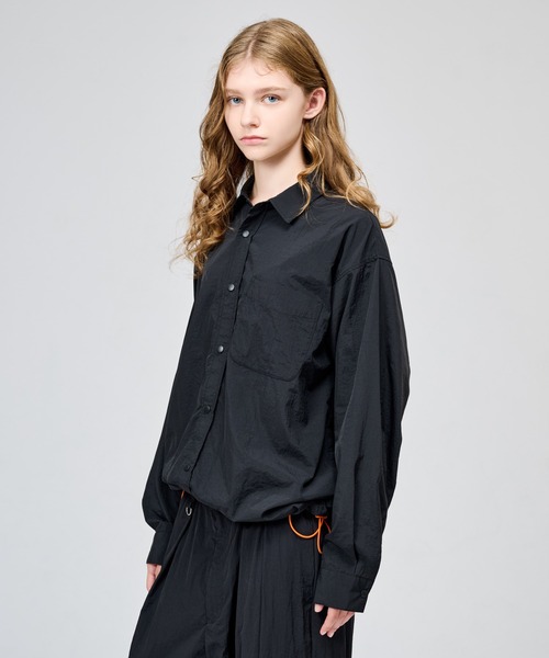 WETTEMPT シャツ NYLON BICOLOR DRAWSTRING L/S SHIRT / ナイロンバイ 