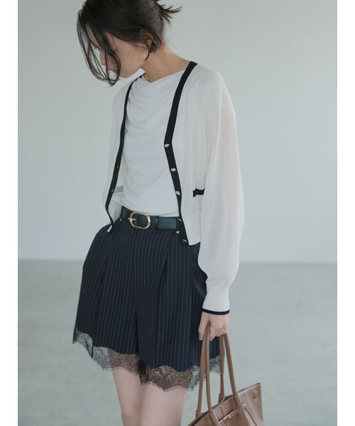 FRAY I.D（フレイ・アイディー） パンツ レーストリムショートパンツ
