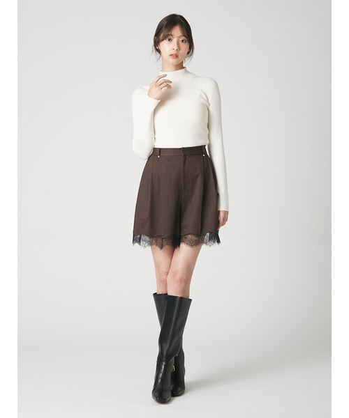 FRAY I.D（フレイ・アイディー） パンツ レーストリムショートパンツ
