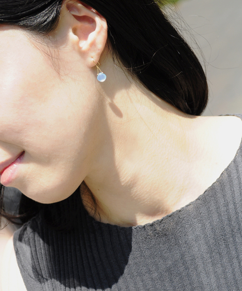 anq.（アンク） ピアス 「anq.」K18/K10・天然石マロンピアス 誕生石