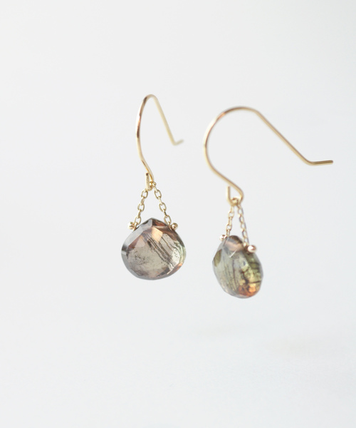 anq.（アンク） ピアス 「anq.」K18/K10・天然石マロンピアス 誕生石