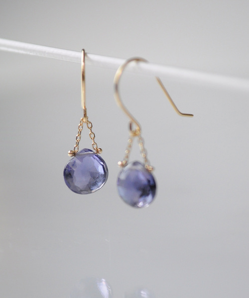 anq. K18/K10 天然石マロンピアス ブラックルチルクォーツ anq. ピアス 「anq.」K18/K10・天然石マロンピアス 誕生石