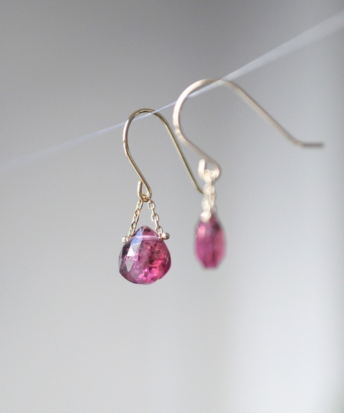 anq.（アンク） ピアス 「anq.」K18/K10・天然石マロンピアス 誕生石