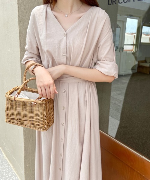ABITOKYO（アビトーキョー） ワンピース 半袖 ウエストマーク タック