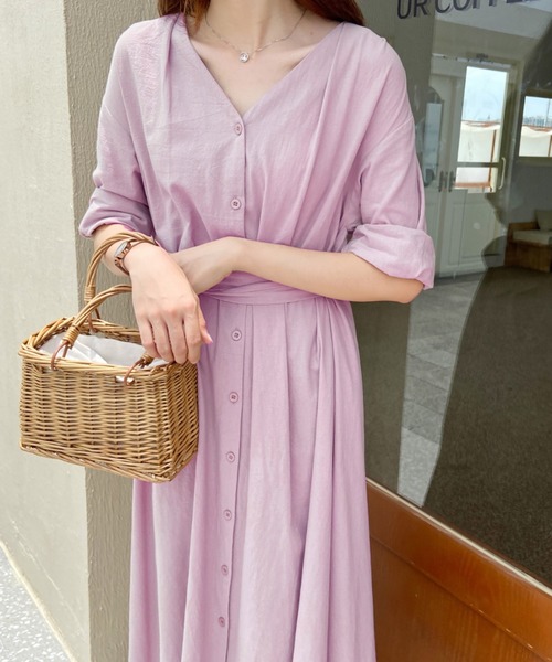 ABITOKYO（アビトーキョー） ワンピース 半袖 ウエストマーク タック