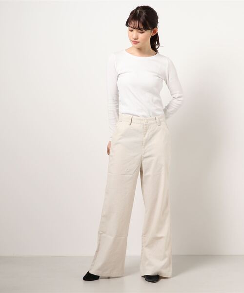 STYLEBLOCK パンツ コットンリネンサスペンダー付きバックレース