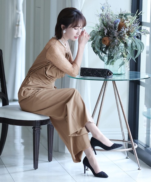 PourVous パンツドレス オールインワン パーティー 結婚式