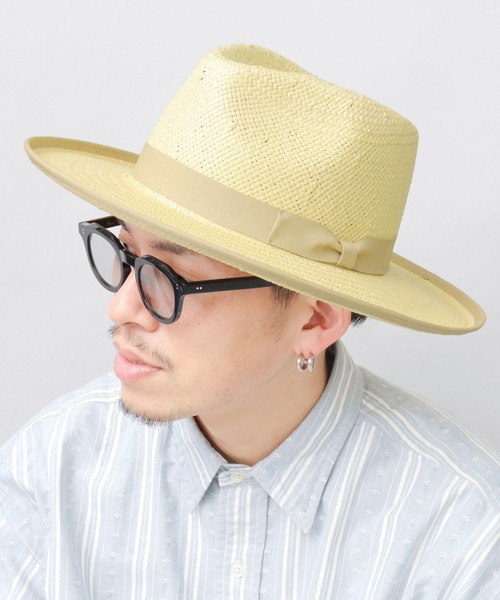 ReqHatter ロングブリムハット未使用ベージュLサイズ ReqHatter（レックハッター） 帽子 ハット メンズ ペーパー エッジ