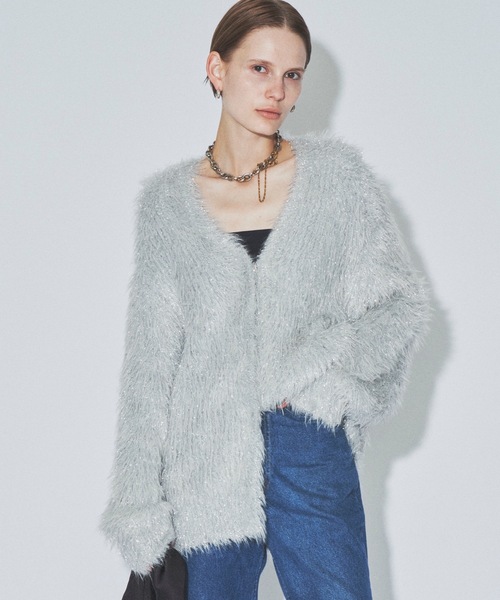 Choco様限定！美品⭐︎未使用⭐︎Linkableシルバーグリッターカーディガン グリッターカーディガン(シルバー) | LINKABLE