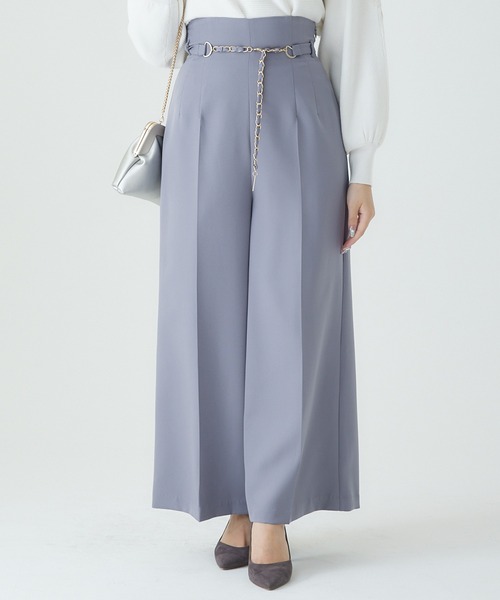 ハイウエスト　ワイドパンツ　即購入OK 楽天市場】選べるサイズ 美脚ポンチワイドパンツ [M4190