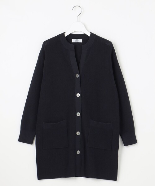 カーディガン 「洗える」ORGANIC GASS COTTON キーネック レディース