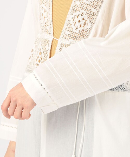 美品✨ヌキテパ コットンレース ガウンワンピ 白 Cotton Voile Lace Gown | Pasand by ne Quittez pas | パサン