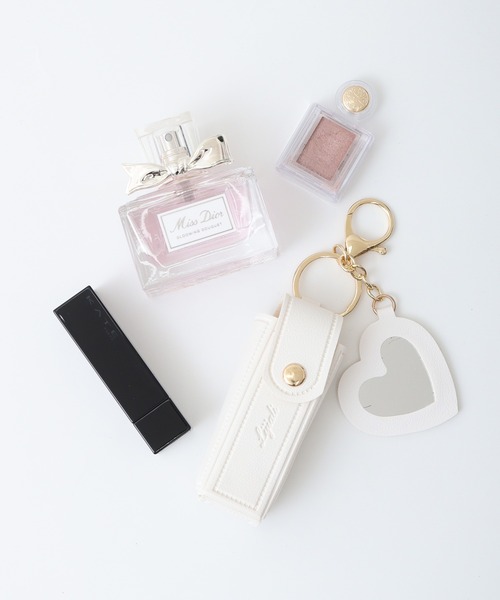 1004ST ポーチ リップケース キーホルダー 鏡付き 韓国風 レディース