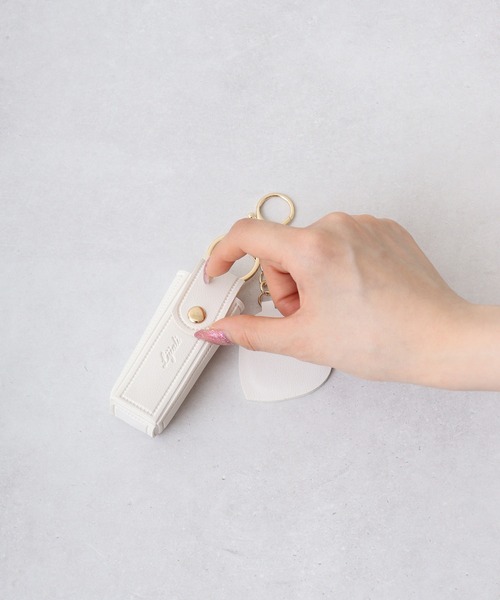 1004ST ポーチ リップケース キーホルダー 鏡付き 韓国風 レディース