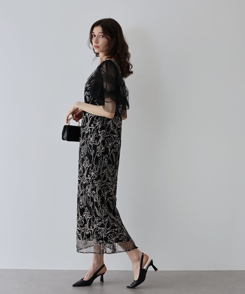 BLUEEAST ドレス 刺繍チュールIラインパーティードレス : ZOZOTOWN  