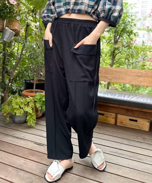 スラックス パンツ 「ZOZO別注」AVIEジャージーラインイージーパンツ レディース_21